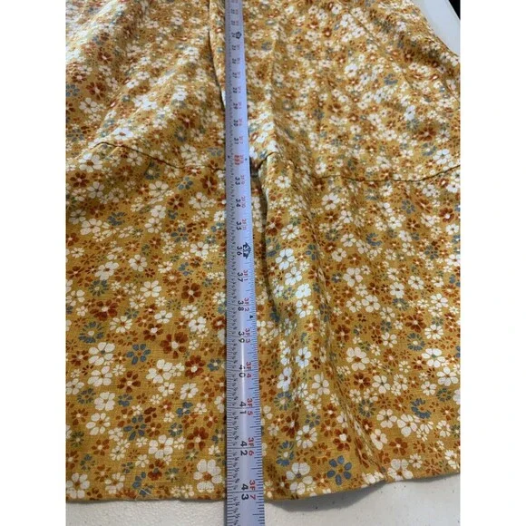 Reformation lucila Dress SZ 12 midi 100% Linen Cottagecore yellow smocked floral - Picture 5 of 16